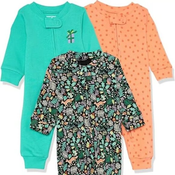 Amazon Essentials Unisex Babies' Snug-Fit Cotton Footless Sleeper Pajamas, 3 mon - Picture 1 of 3